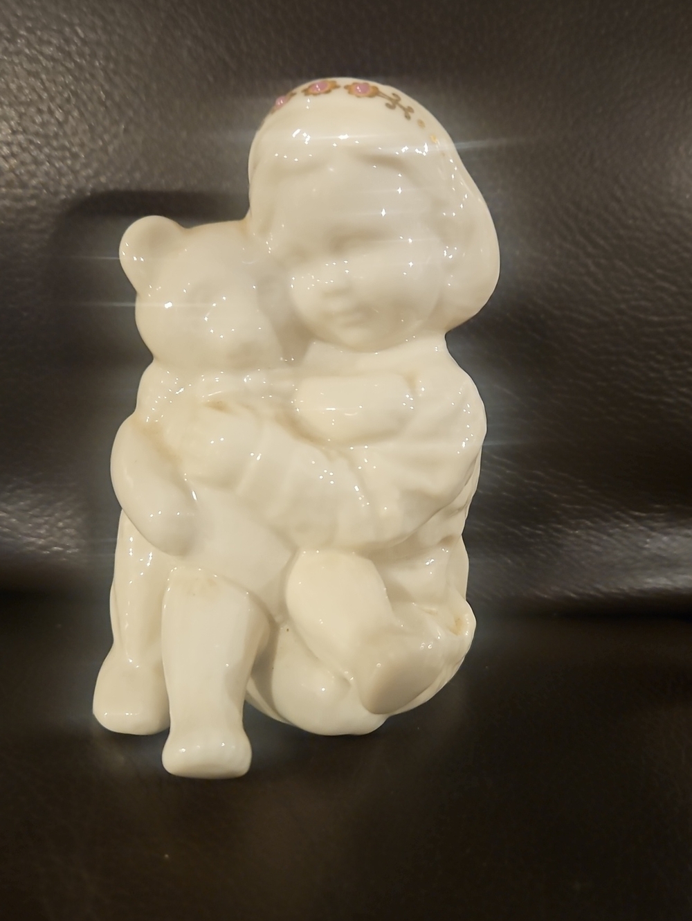 Lenox China Jewels Collection Porcelain Girl with Teddy Figurine -